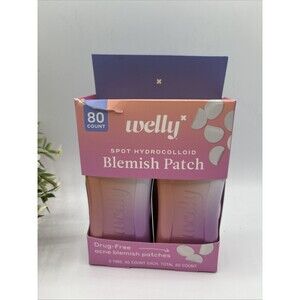 Welly Spot Hydrocolloid Blemish Patch, 80 Drug-Free Acne Blemish Patches NIOB
